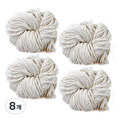 미소털실 뉴트럴 마크라메 실 90합 4mm, 무지, 8개