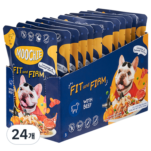 무치 강아지 소고기맛 튼튼건강 습식사료, 소, 85g, 24개