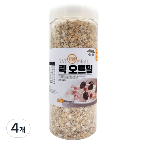 건강곡간 부드러워 먹기편한 퀵 오트밀 통, 600g, 4개