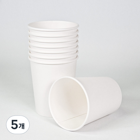 흰색 무지 커피컵 300ml 50p, 5개