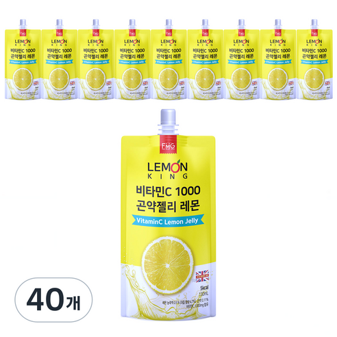 레몬킹 비타민C 1000 곤약젤리 레몬, 130ml, 40개