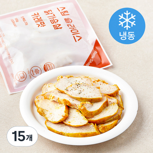 다즐샵 스팀 슬라이스 닭가슴살 카레맛 (냉동), 100g, 15개