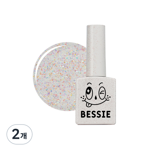 BESSIE 컬러 글리터 젤, GL06 오로라빔, 11ml, 2개