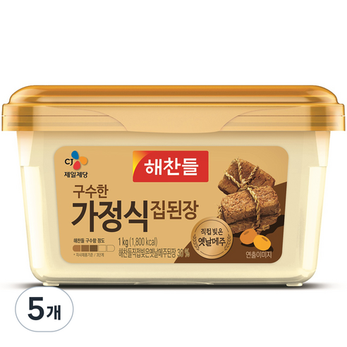 해찬들 구수한 가정식 집된장, 1kg, 5개
