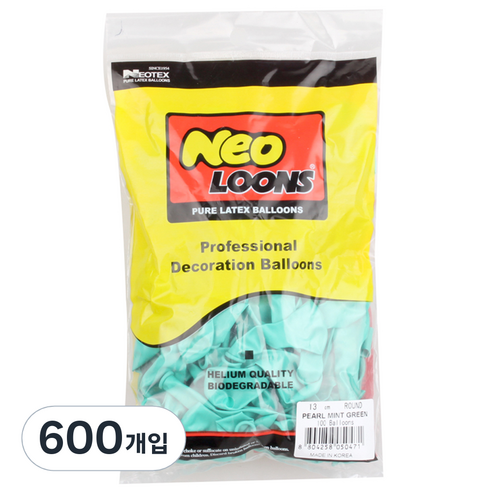네오룬즈 13cm 라운드풍선, 펄 민트그린, 600개입