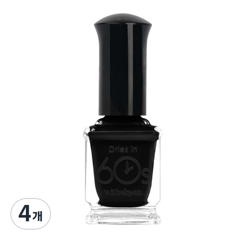 위드샨 유광타입 60초 네일라커 매니큐어 9ml, M59 블랙, 4개