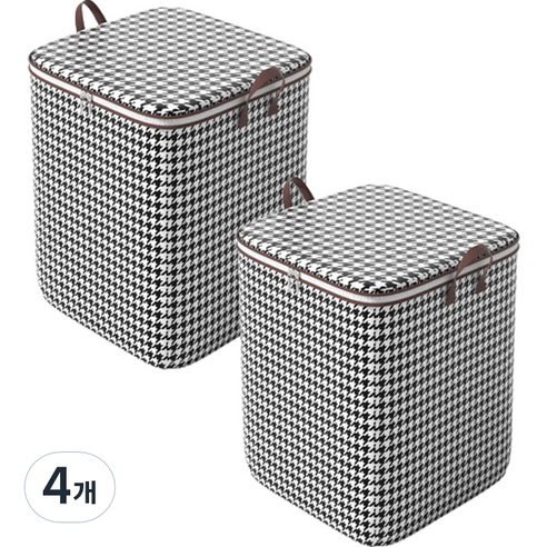 아리코 대용량 다용도 보관함 180L, 화이트 + 블랙, 4개