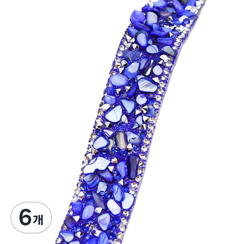 미소로운 쥬얼리 라인스톤 리폼 스티커 2cm, 딥블루 라인, 6개