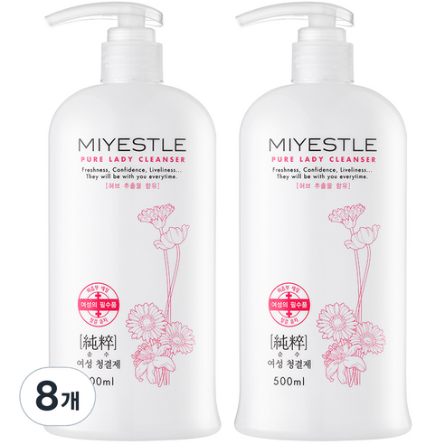 동성제약 미에뜰 순수 약산성 여성청결제, 500ml, 8개