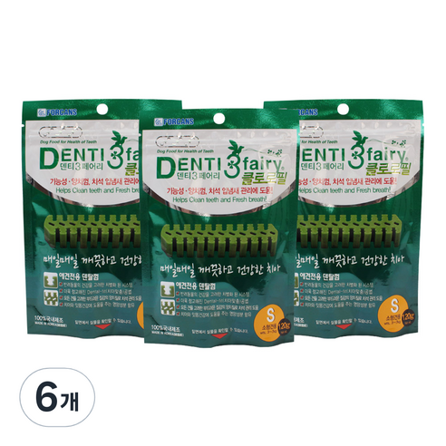 포켄스덴티페어리 덴탈껌 S 120g, 클로로필, 6개