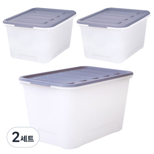 가쯔 멀티블럭리빙박스 72L + 24L 2p, 그레이, 2세트