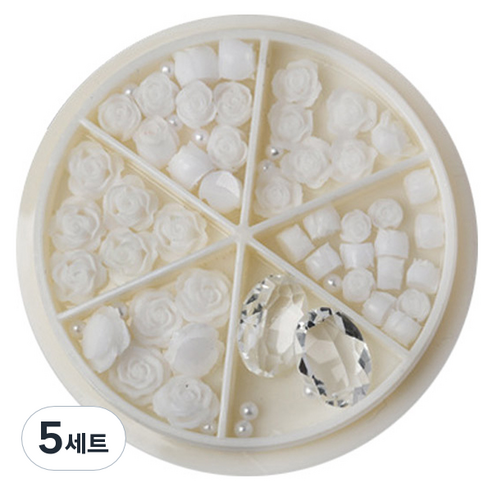 플라워 믹스스톤 네일파츠 세트 KN-P107, 혼합색상(KN-P1079), 5세트