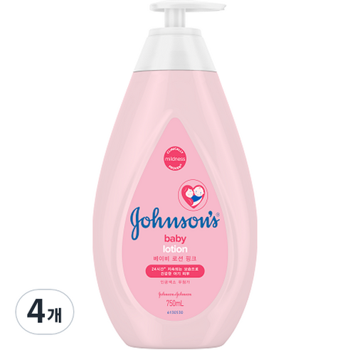 존슨즈 베이비 로션 핑크, 750ml, 4개