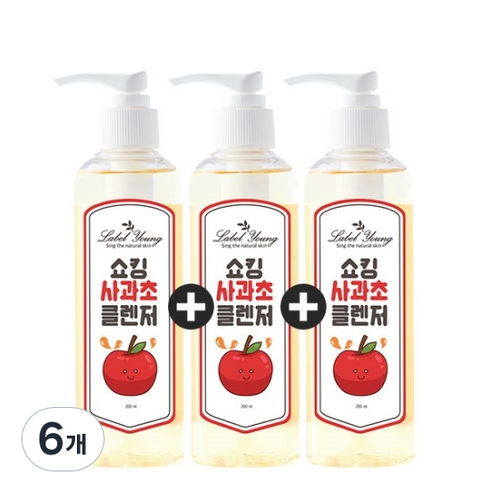 라벨영 쇼킹사과초 클렌저, 6개, 200ml