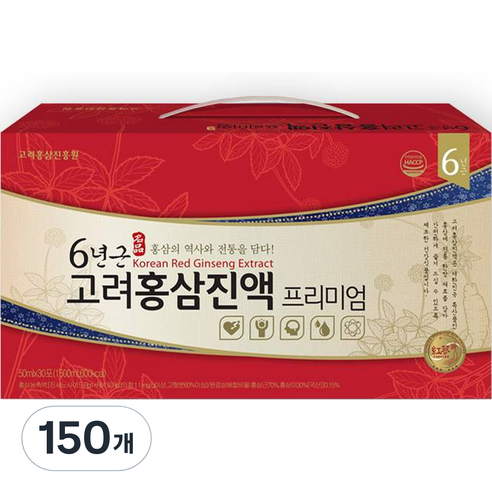 고려홍삼진흥원 6년근 고려 홍삼 진액 프리미엄, 150개, 50ml