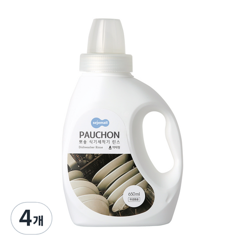뽀숑 식기세척기 액상형 린스 650ml, 4개