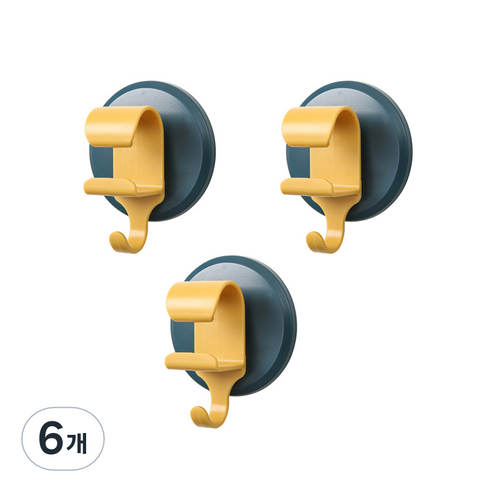 에이비씨 2in1 무타공 후크 대야 걸이, 딥그린, 6개
