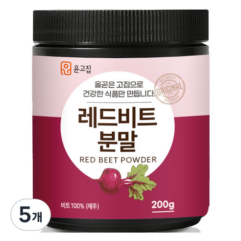 윤고집 레드비트 분말, 200g, 5개