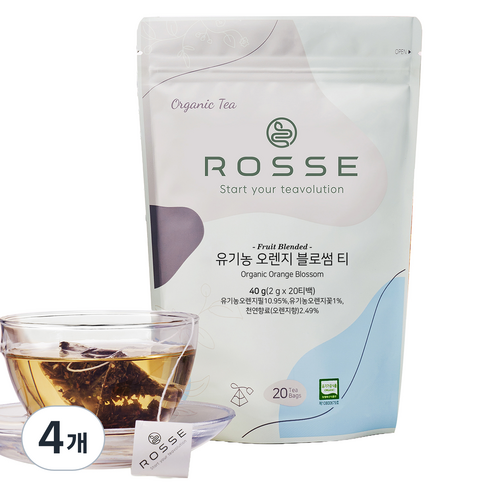 로쎄 유기농 오렌지 블로썸 티, 4개, 20개입, 2g