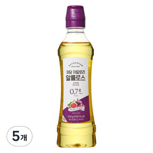 배대감 저당 저칼로리 알룰로스 오리지널, 5개, 530g