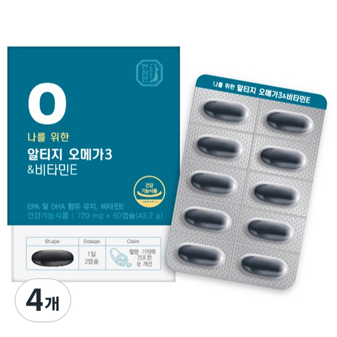 한삼인 나를 위한 알티지 오메가3 앤 비타민E 43.2g, 4개