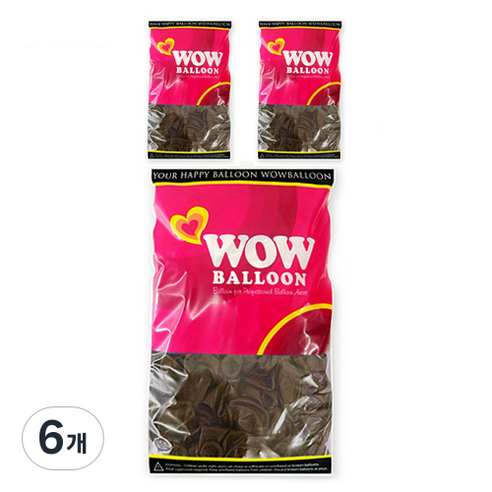 와우벌룬 풍선 30cm 50p, 커피색, 6개