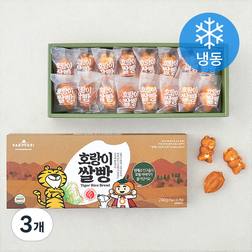 팜드리 호랑이 쌀빵 16개입 (냉동), 240g, 3개