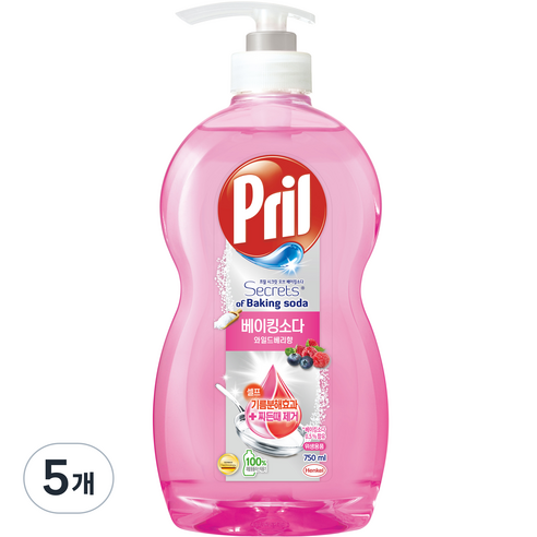 프릴 시크릿오브 베이킹소다 와일드베리 향, 750ml, 5개