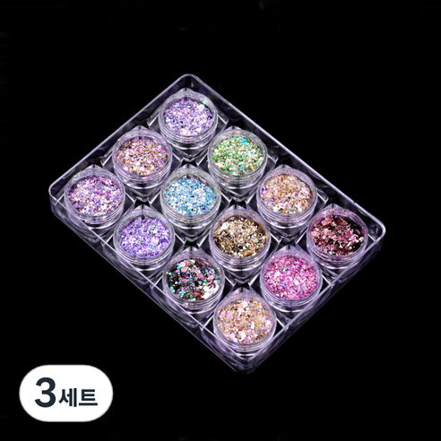 테네져 반짝이 인어 펄 육각 글리터 12종 세트, TZ-03, 3세트
