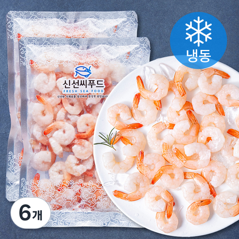 신선씨푸드 자숙 흰다리 새우살 (냉동), 200g, 6개