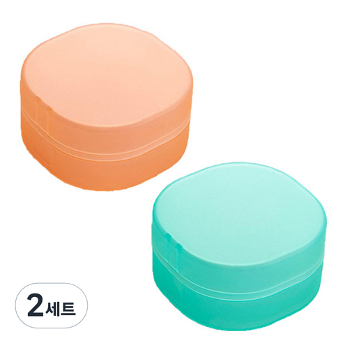리버그린 여행용 비누케이스 오렌지 + 그린, 2세트