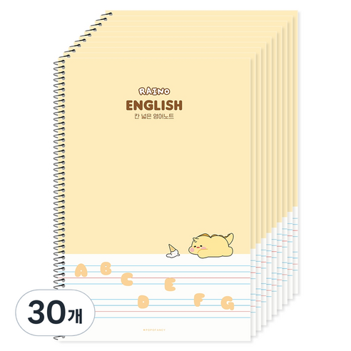 포포팬시 라이노 초등 영어노트, 옐로우, 30개