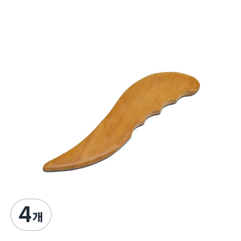 라이프포인트 괄사 지압 마사지기, 4개, 우드(핑거나이프)