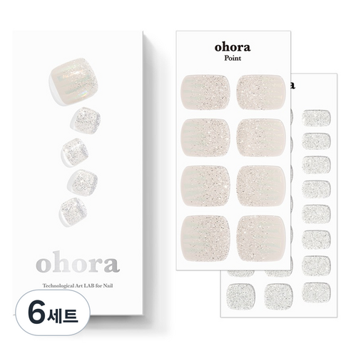 오호라 웨이브 페디 30p 세트, 6개, 실버