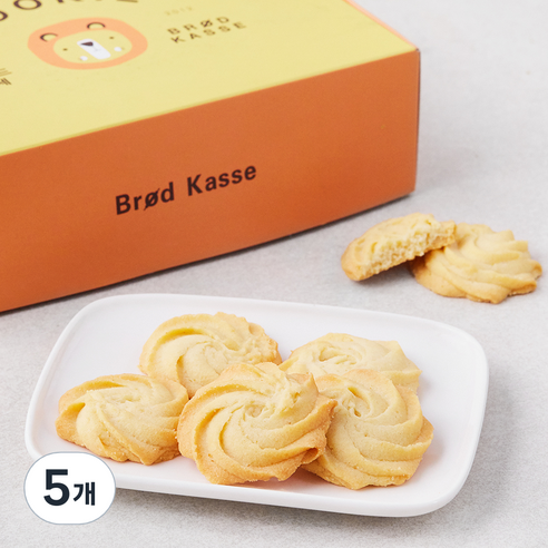 브로드카세 플레인 버터쿠키, 180g, 5개