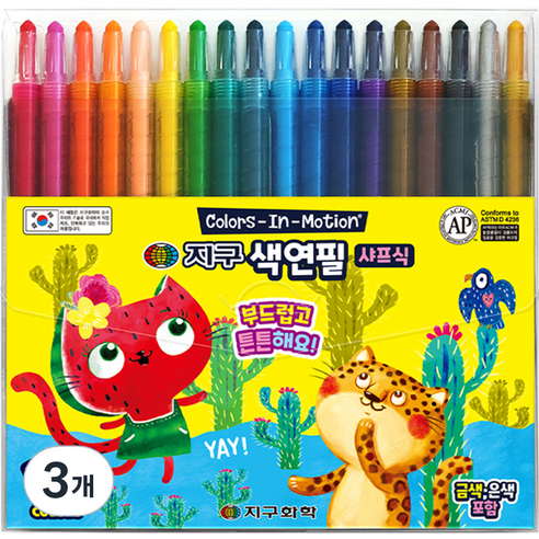 지구화학 샤프식 색연필, 18색, 3개