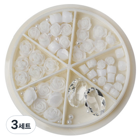 플라워 믹스스톤 네일파츠 세트 KN-P107, 혼합색상(KN-P1079), 3세트