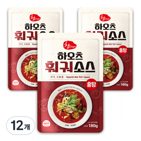 참소스 하오츠 훠궈소스 홍탕, 180g, 12개