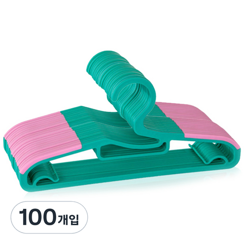 데코 라운드 논슬립 어린이 옷걸이, 민트, 100개입
