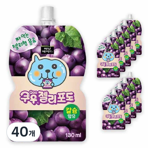 미닛메이드 쿠우 젤리 포도 파우치 130ml, 40개