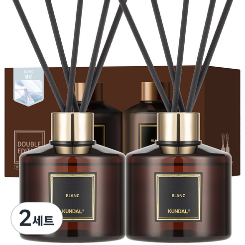 쿤달 퍼퓸 디퓨저 2p + 섬유스틱 10p, 블랑, 200ml, 2세트