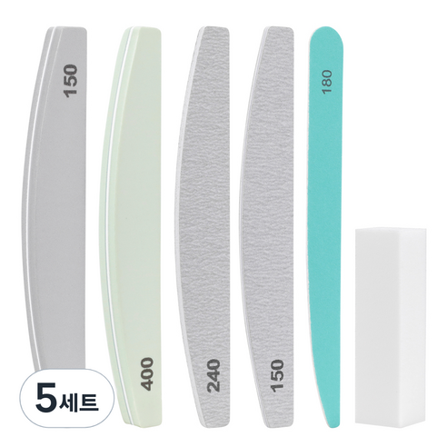 코멧 홈 네일케어 파일 6종 세트, 혼합색상, 5세트