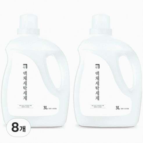 살림백서 세탁 액상 세제 본품, 3L, 8개