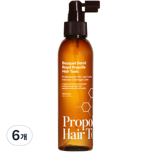 부케가르니 로열 프로폴리스 헤어토닉 화이트머스크, 6개, 140ml