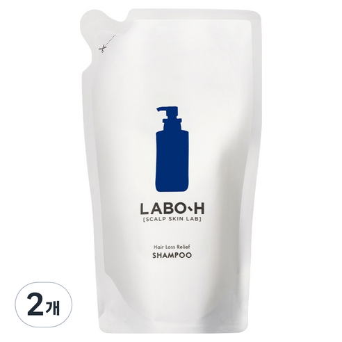 라보에이치 쿨링 노세범 탈모 샴푸 리필팩, 400ml, 2개