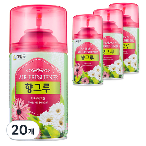 리빙굿 향그루 캔 자동분사기 포푸리향 방향제 본품, 280ml, 20개