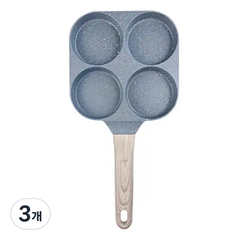 HAKOYA 인덕션 논스틱 다용도 마블 프라이팬 4구 HA-XY101, 그레이, 3개, 19cm