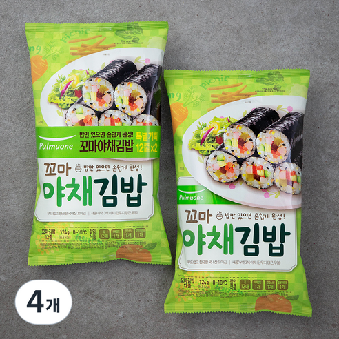 풀무원 꼬마 야채김밥 세트, 124g, 4개