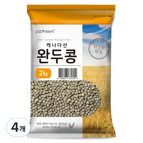 대구농산 완두콩, 2kg, 4개