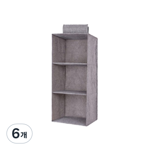 안녕마켓 행잉 오거나이저, 그레이, 6개